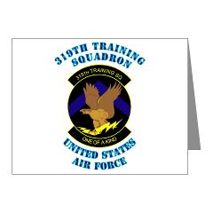 319TS - M01 - 02 - 319th Training Squadron with Text - Note Cards (Pk of 20)