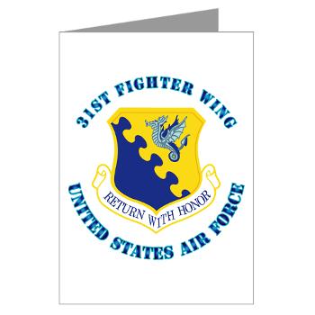 31FW - M01 - 02 - 31st Fighter Wing with Text - Greeting Cards (Pk of 10) - Click Image to Close