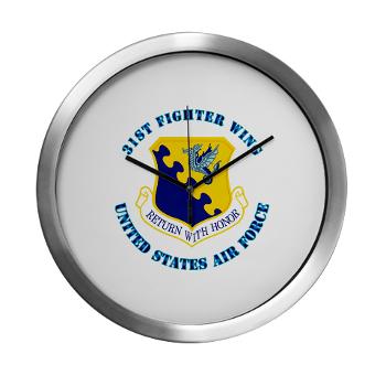 31FW - M01 - 03 - 31st Fighter Wing with Text - Modern Wall Clock