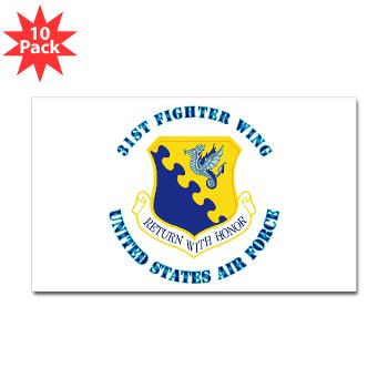 31FW - M01 - 01 - 31st Fighter Wing with Text - Sticker (Rectangle 10 pk)