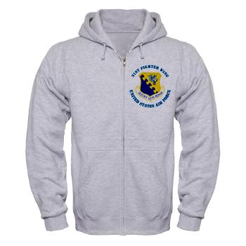 31FW - A01 - 03 - 31st Fighter Wing with Text - Zip Hoodie