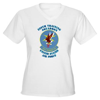 320TS - A01 - 04 - 320th Training Squadron with Text - Women's V-Neck T-Shirt