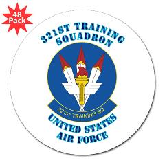 321TS - M01 - 01 - 321st Training Squadron with Text - 3" Lapel Sticker (48 pk)