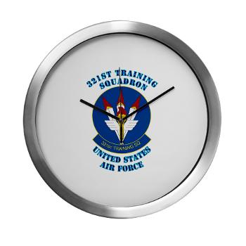 321TS - M01 - 03 - 321st Training Squadron with Text - Modern Wall Clock