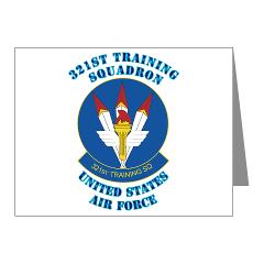 321TS - M01 - 02 - 321st Training Squadron with Text - Note Cards (Pk of 20)