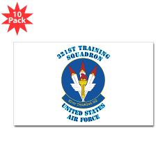 321TS - M01 - 01 - 321st Training Squadron with Text - Sticker (Rectangle 10 pk)