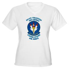 321TS - A01 - 04 - 321st Training Squadron with Text - Women's V-Neck T-Shirt