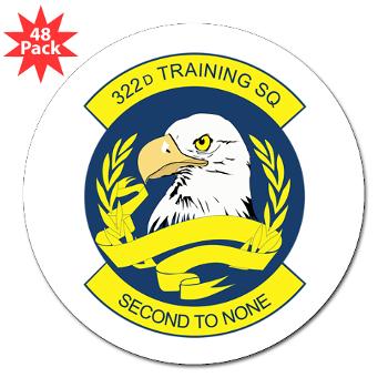 322TS - M01 - 01 - 322nd Training Squadron - 3" Lapel Sticker (48 pk) - Click Image to Close