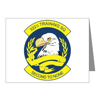 322TS - M01 - 02 - 322nd Training Squadron - Note Cards (Pk of 20)