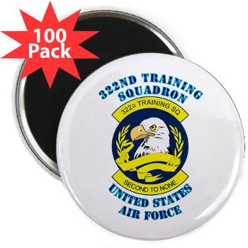 322TS - M01 - 01 - 322nd Training Squadron with Text - 2.25" Magnet (100 pack) - Click Image to Close