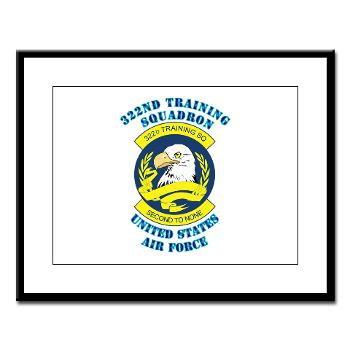 322TS - M01 - 02 - 322nd Training Squadron with Text - Large Framed Print