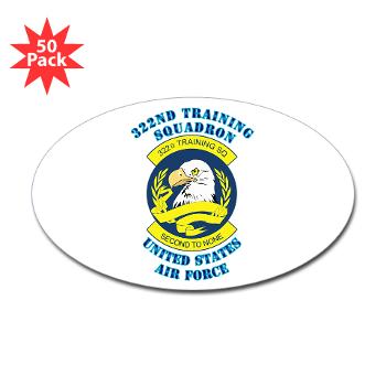 322TS - M01 - 01 - 322nd Training Squadron with Text - Sticker (Rectangle 50 pk)