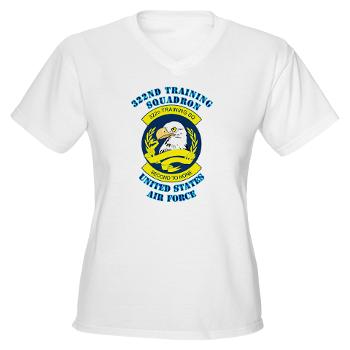 322TS - A01 - 04 - 322nd Training Squadron with Text - Women's V-Neck T-Shirt