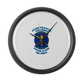 323TS - M01 - 03 - 323rd Training Squadron with Text - Large Wall Clock