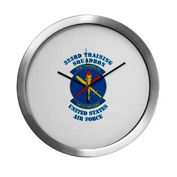 323TS - M01 - 03 - 323rd Training Squadron with Text - Modern Wall Clock