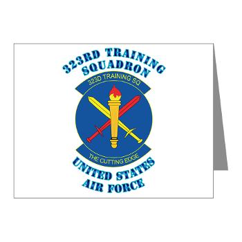 323TS - M01 - 02 - 323rd Training Squadron with Text - Note Cards (Pk of 20)