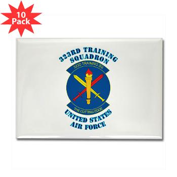 323TS - M01 - 01 - 323rd Training Squadron with Text - Rectangle Magnet (10 pack)