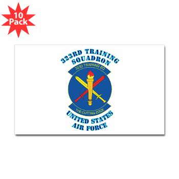 323TS - M01 - 01 - 323rd Training Squadron with Text - Sticker (Rectangle 10 pk)