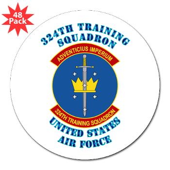 324TS - M01 - 01 - 324th Training Squadron with Text - 3" Lapel Sticker (48 pk)
