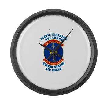 324TS - M01 - 03 - 324th Training Squadron with Text - Large Wall Clock