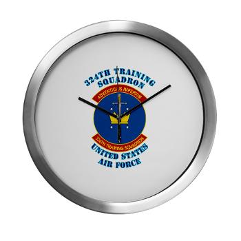 324TS - M01 - 03 - 324th Training Squadron with Text - Modern Wall Clock