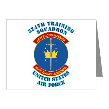 324TS - M01 - 02 - 324th Training Squadron with Text - Note Cards (Pk of 20)