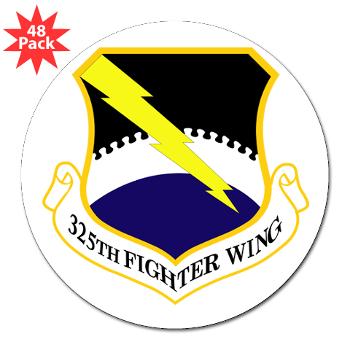 325FW - M01 - 01 - 325th Fighter Wing - 3" Lapel Sticker (48 pk)