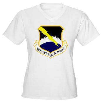 325FW - A01 - 04 - 325th Fighter Wing - Women's V-Neck T-Shirt