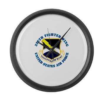 325FW - M01 - 03 - 325th Fighter Wing with Text - Large Wall Clock