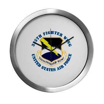 325FW - M01 - 03 - 325th Fighter Wing with Text - Modern Wall Clock