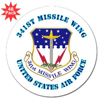 341MW - M01 - 01 - 341st Missile Wing with Text - 3" Lapel Sticker (48 pk)