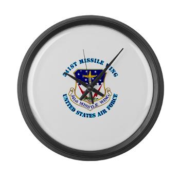 341MW - M01 - 03 - 341st Missile Wing with Text - Large Wall Clock