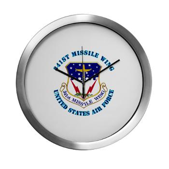 341MW - M01 - 03 - 341st Missile Wing with Text - Modern Wall Clock
