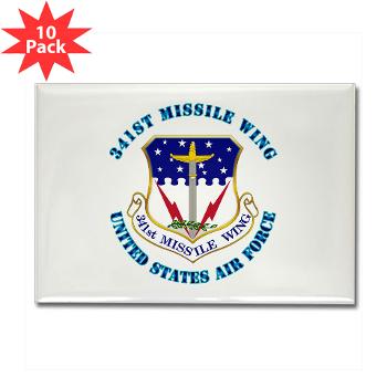 341MW - M01 - 01 - 341st Missile Wing with Text - Rectangle Magnet (10 pack)