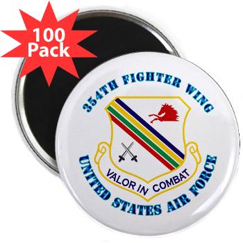 354FW - M01 - 01 - 354th Fighter Wing with Text - 2.25" Magnet (100 pack)