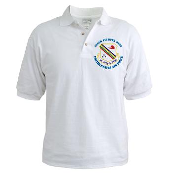 354FW - A01 - 04 - 354th Fighter Wing with Text - Golf Shirt - Click Image to Close