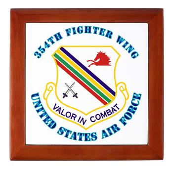 354FW - M01 - 03 - 354th Fighter Wing with Text - Keepsake Box