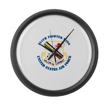 354FW - M01 - 03 - 354th Fighter Wing with Text - Large Wall Clock