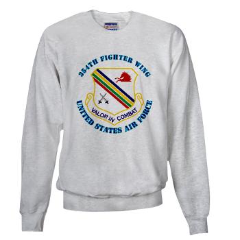 354FW - A01 - 03 - 354th Fighter Wing with Text - Long Sleeve T-Shirt - Click Image to Close