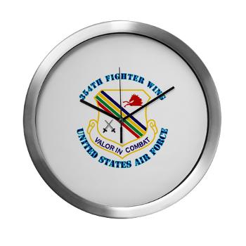 354FW - M01 - 03 - 354th Fighter Wing with Text - Modern Wall Clock
