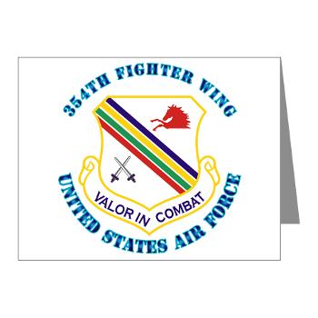 354FW - M01 - 02 - 354th Fighter Wing with Text - Note Cards (Pk of 20)