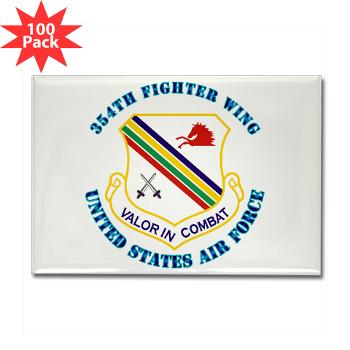 354FW - M01 - 01 - 354th Fighter Wing with Text - Rectangle Magnet (100 pack)