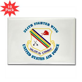 354FW - M01 - 01 - 354th Fighter Wing with Text - Rectangle Magnet (10 pack)