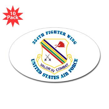 354FW - M01 - 01 - 354th Fighter Wing with Text - Sticker (Oval 10 pk)