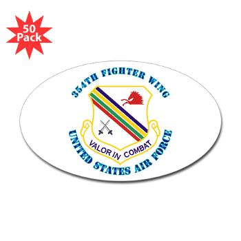 354FW - M01 - 01 - 354th Fighter Wing with Text - Sticker (Oval 50 pk)