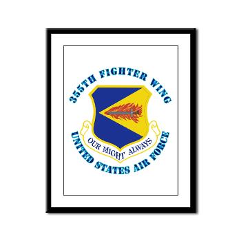 355FW - M01 - 02 - 355th Fighter Wing with Text - Framed Panel Print