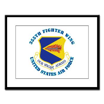 355FW - M01 - 02 - 355th Fighter Wing with Text - Large Framed Print