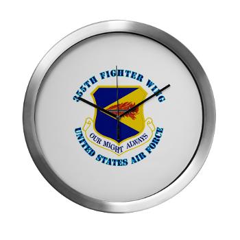 355FW - M01 - 03 - 355th Fighter Wing with Text - Modern Wall Clock