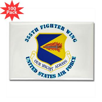 355FW - M01 - 01 - 355th Fighter Wing with Text - Rectangle Magnet (100 pack)