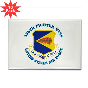 355FW - M01 - 01 - 355th Fighter Wing with Text - Rectangle Magnet (10 pack)